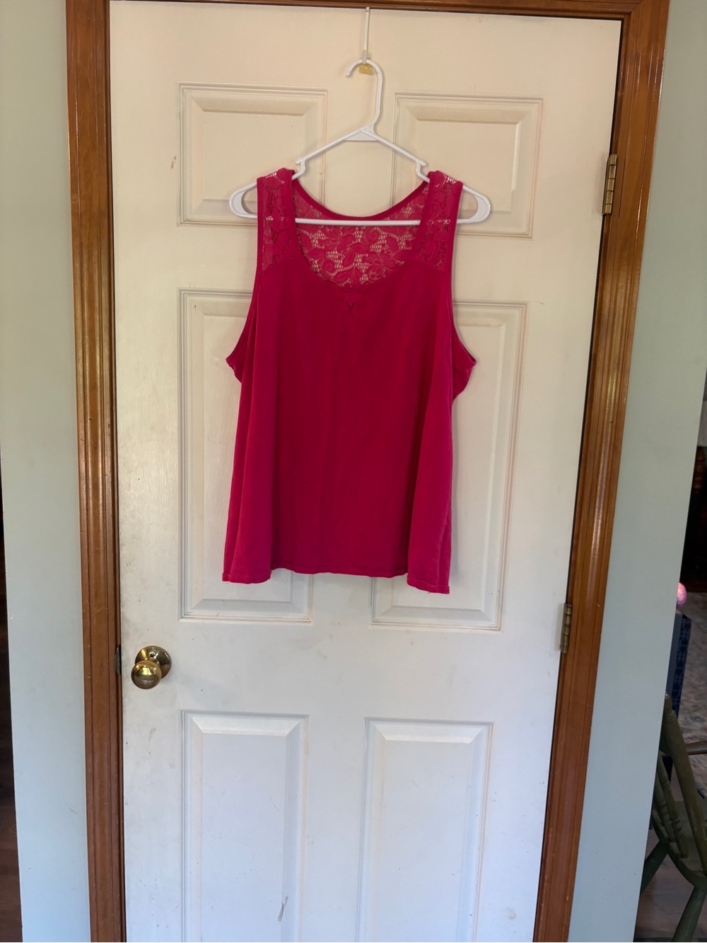 Lane Bryant Fuchsia Lace-Back Tank